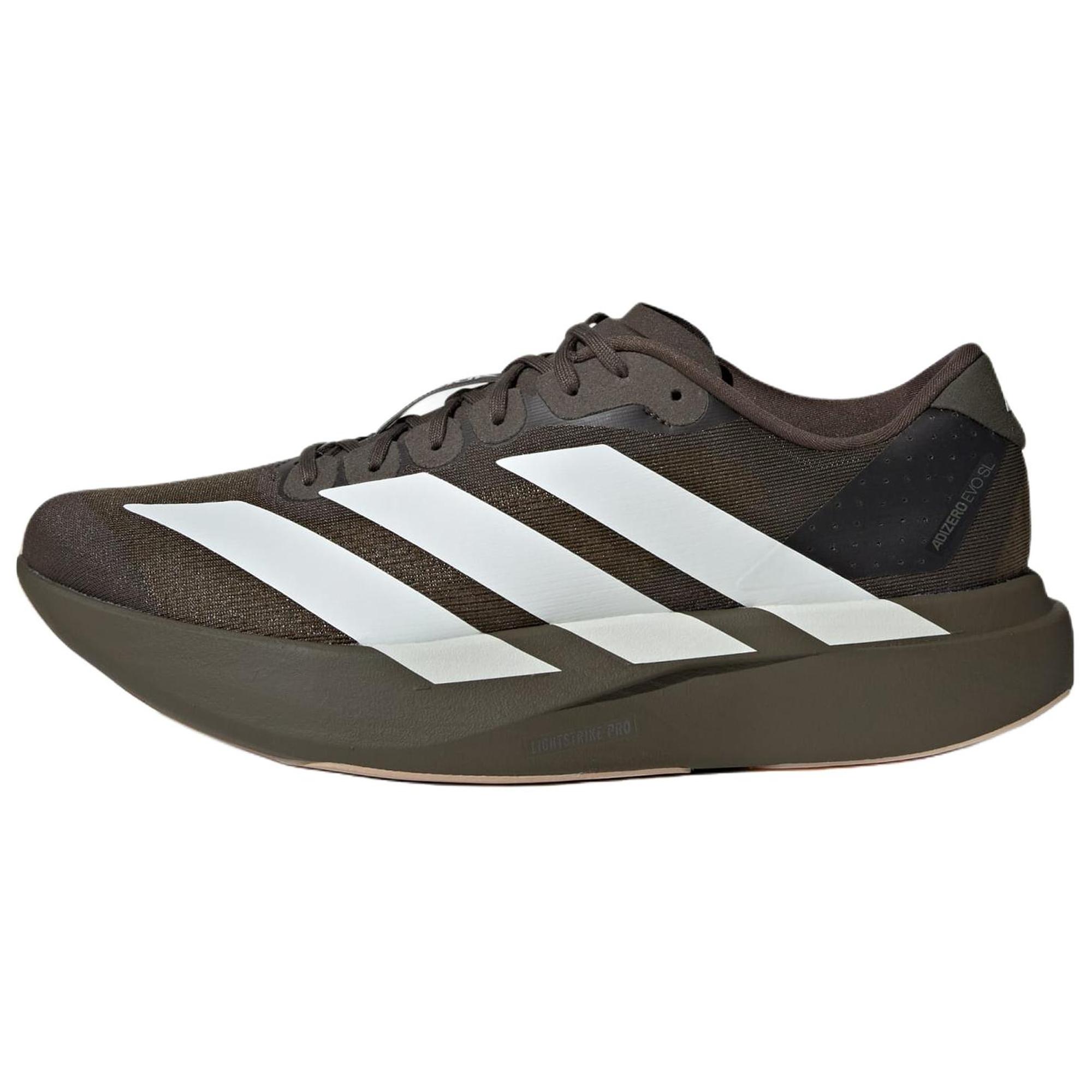 Adidas Adizero Evo Sl Comfortable Durable Running Shoes Men Sneakers Dark-Brown White KI6913 40⅔