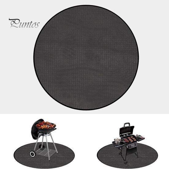 Fireproof Mat Outdoor Camping Round Grill Pad Oil-Proof Water-Resistant Reusable Wood Burning Fire-Pit Grill Mat