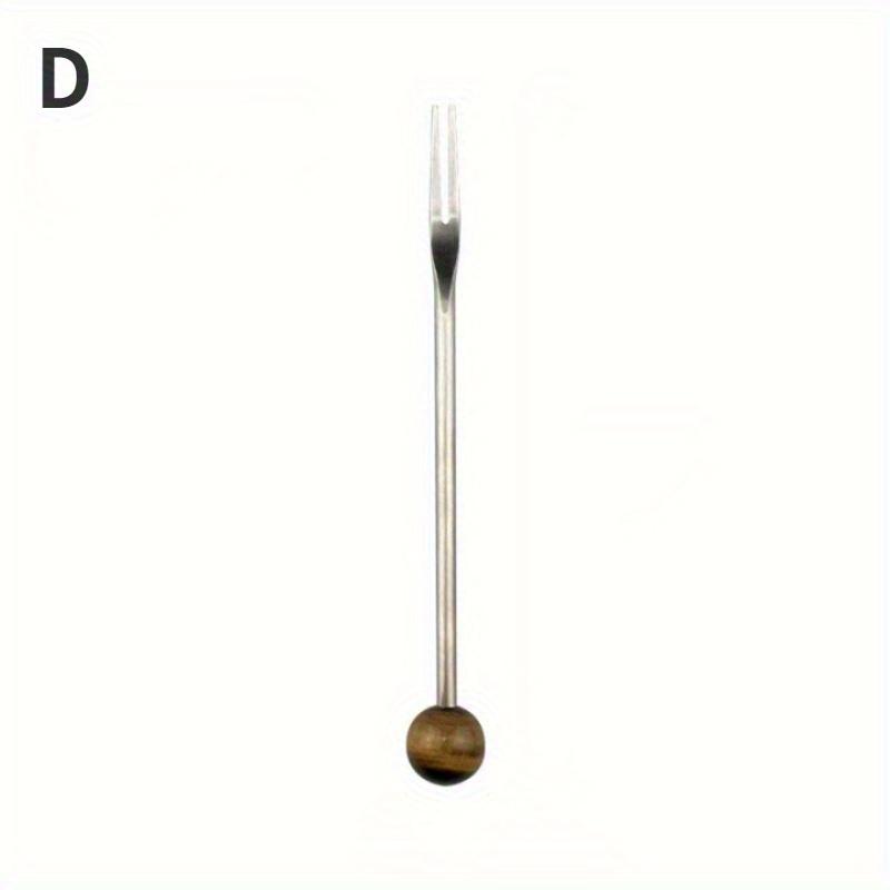 

Бытовая фруктовая палочка для размешивания кофе ложка из нержавеющей стали 304 фруктовая вилка десертная вилка для торта D