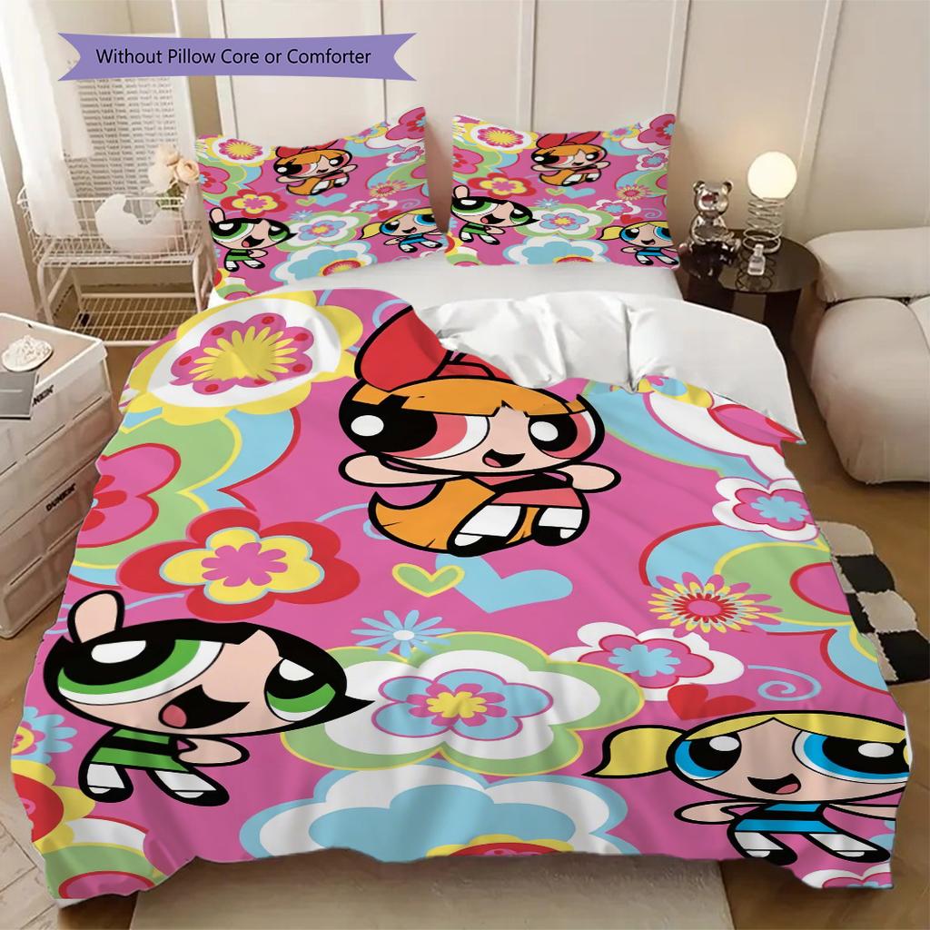 Die Powerpuff Girls Weiche Bequeme Bettbezug, Kinder Bettwäsche Set Geschenk, Extra Groß, Verschiedene Größen Verfügbar LXR169