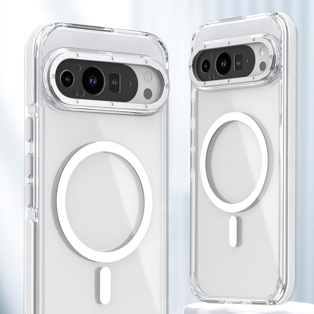 Two-Color Transparent Magnetic Phone Case for Google Pixel 9 Pro XL 5G - Lightweight & Drop-Proof