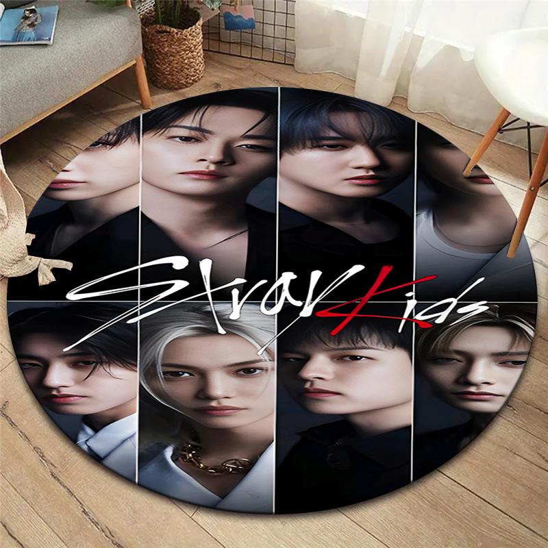 SKZ Round Area Rug,Carpet Rug for Living Room Bedroom Sofa Playroom Decor,Non-slip Floor Mat