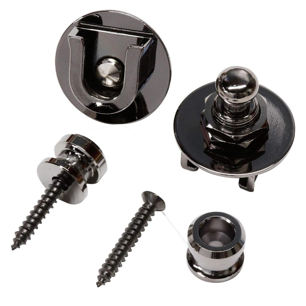 Parksons Metal Strap Lock Pins for Guitar Bass Set of 2 Black Nickel PSL-700BN