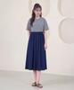 L By L Navy Check Flare Dress