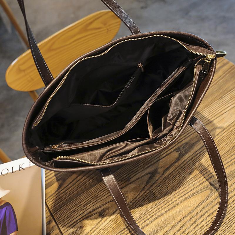 New Leisure Fashionable PU Tote Bag High-quality Women Retro Shoulder Bag Multifunctional Versatile Designer Handbag