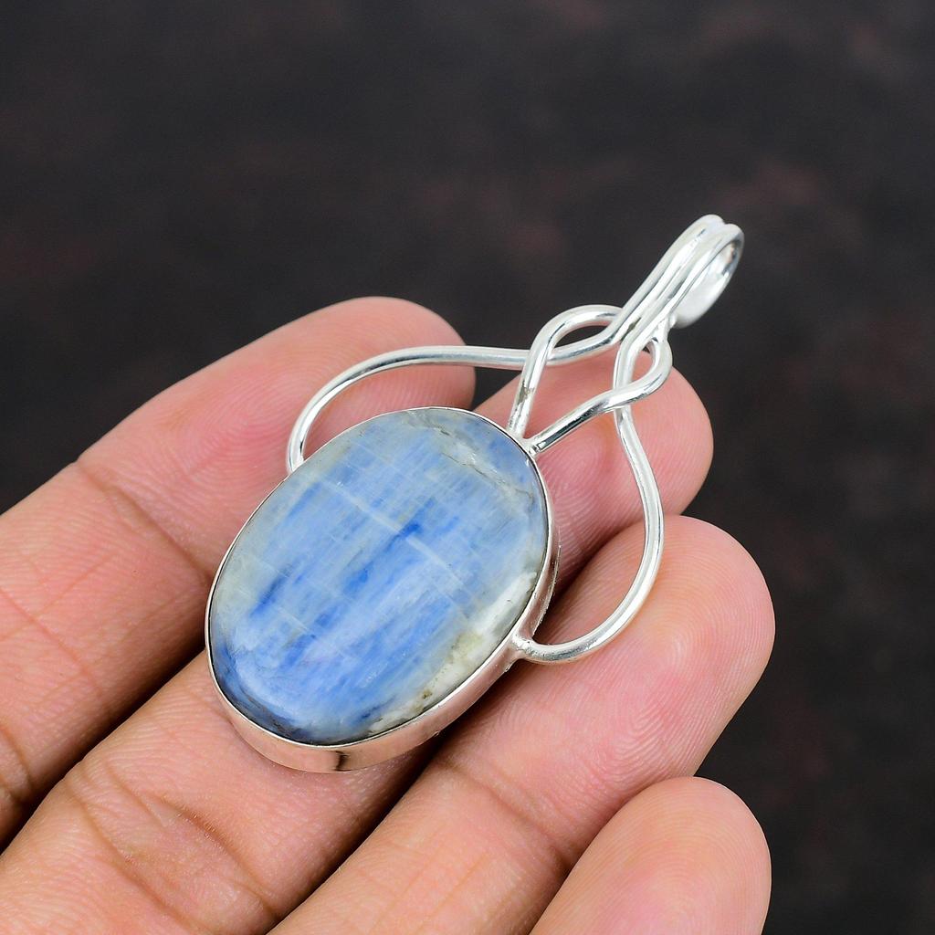 Kyanit Hänge Naturlig Ädelsten Hänge Antika Smycken 925 Sterling Silver Hänge Handgjort Hänge Vackra Kyanit Smycken Bröllopspresent