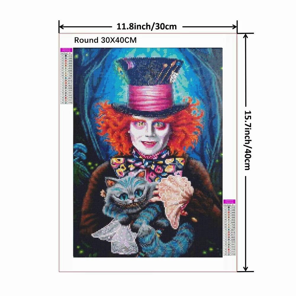 Alice In Wonderland 5D DIY Diamond Painting Mosaic Disney Cartoon Art Cross Stitch Embroidery Rhinestones Home Decor Kids Gift