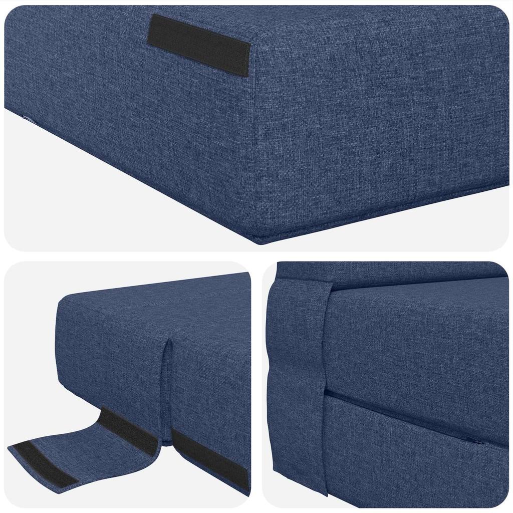 Folding Sofa Bed Blue 70 x 72 x 60 cm Fabric