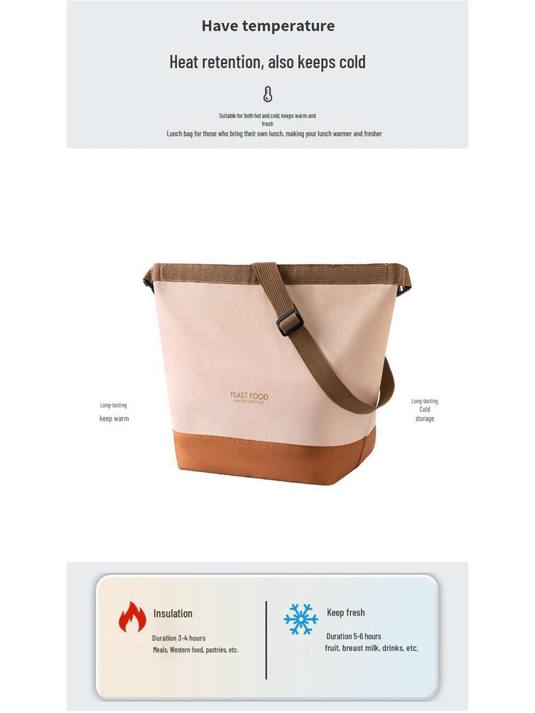 Insulated Crossbody Handbag Lunch Box with Shoulder Strap for Travel and Picnics