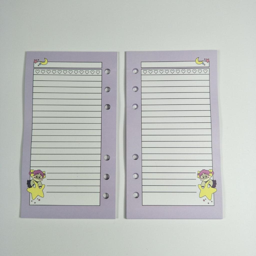 Lovely A6 Loose Leaf Notebook Refill Spiral Binder Index Inside Page Monthly Weekly To Do List Paper Stationery