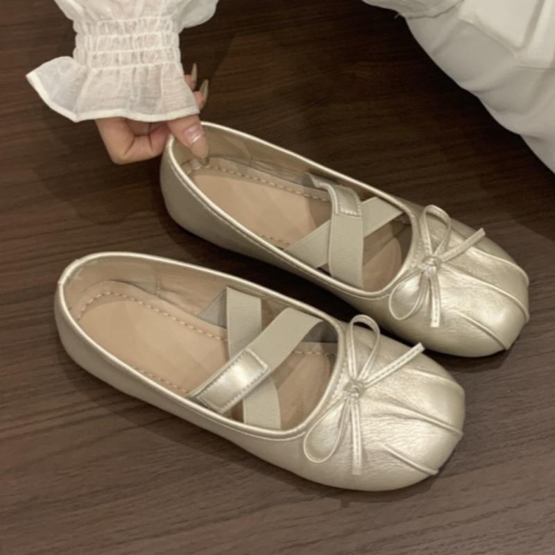 Fashion Women Bow Flats Ballet Dance Shoes 2025 Autumn Fashion Elegant Shallow Shoes Designer Classical New Trends Sneakers Cozy Zapatos