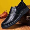 Men's Versatile Low-top Leather Shoes - Fashionable, Comfortable, Soft Sole for Middle-aged and Elderly.