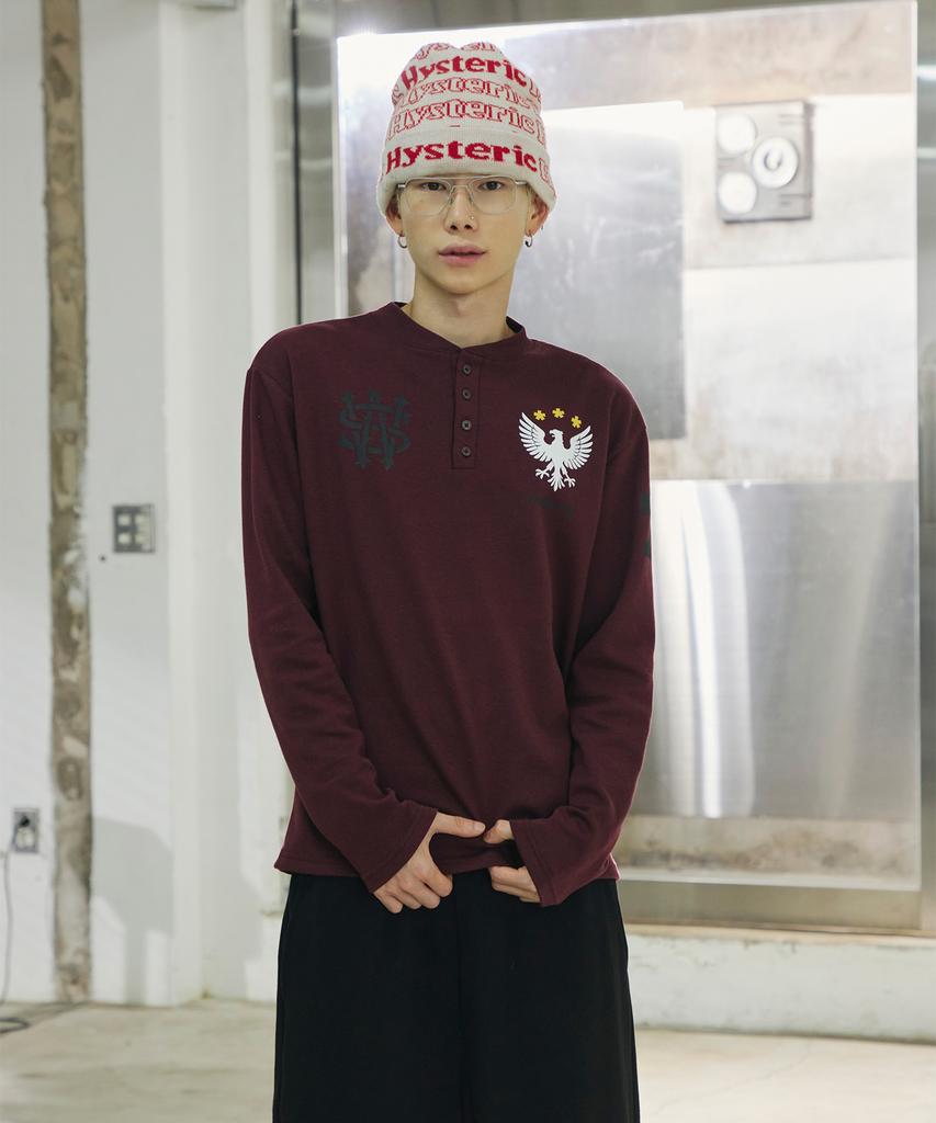 SCALLYWAG Falcon Henley Neck Long Sleeve [Wine]