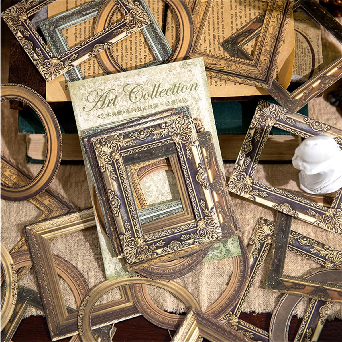 

30Pcs Framework Material paper Decorative Vintage Border Hollow Card Scrapbooking Material Label DIY Handbook Journal Planner