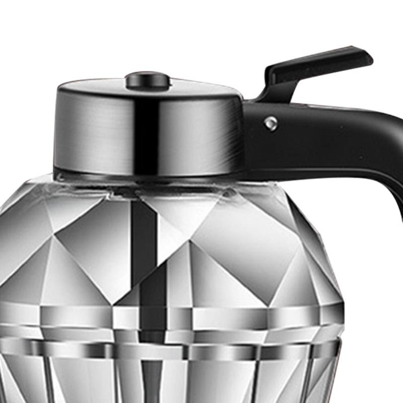 Diamond Honey Bottle Press Type Transparent Glass 200ml Handheld Oil Dispenser For Soy Sauce