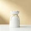 Elegant Ceramic Vase INS Bowknot Design White Flower Vase Simple Hydroponic Plants Hydroponic Flower Pot Housewarming Gift