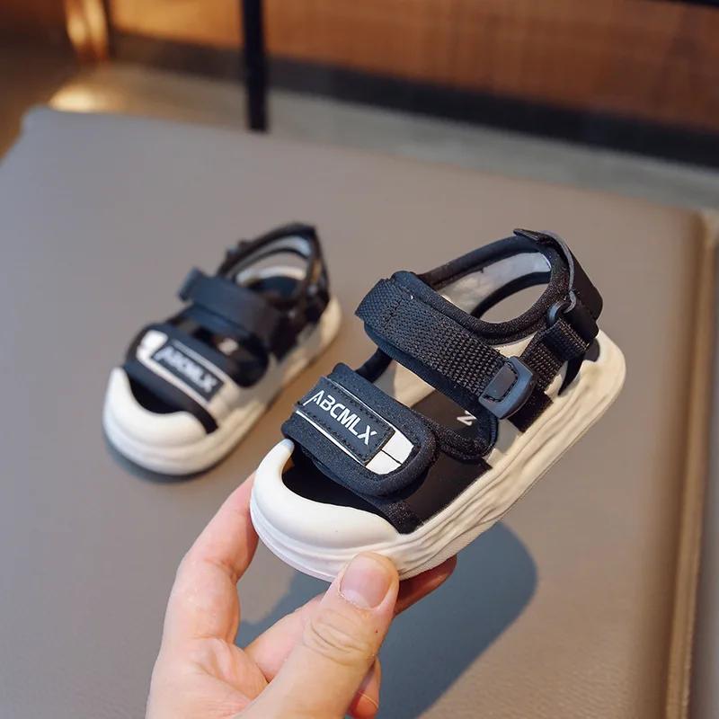Children's Sandals Summer Baby Toddler Sandals Soft Bottom Non-Slip Boys Girls Sport Kids Sandals Toe-covered Beach Shoes G06104