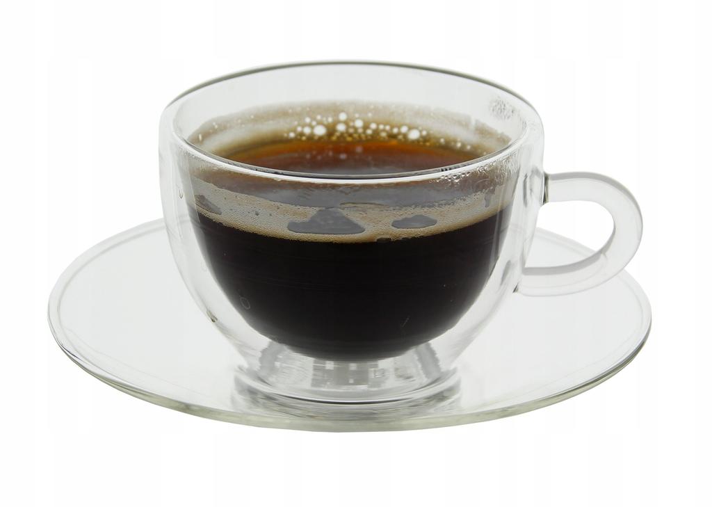 COFFEE TEA CUPS 2 PIECES WITH STANDS THERMAL GLASSES 250ml