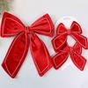 1/2PCS Flannel Xmas Tree Hanging Bowknot DIY Accessories Christmas Bow Pendant  Merry Christmas
