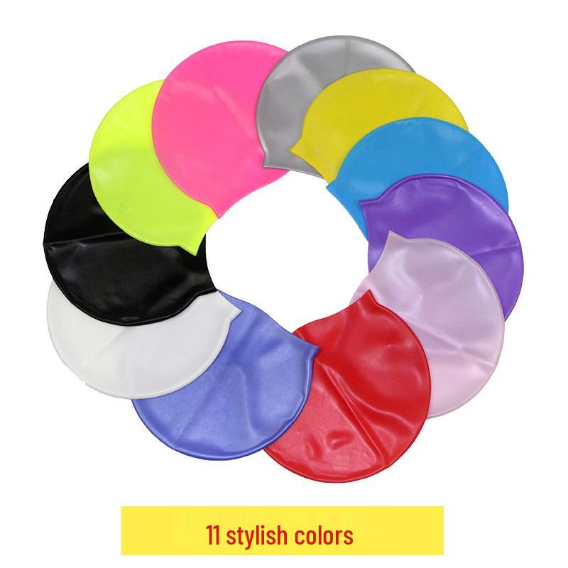 Силиконовая шапочка для плавания с твердым покрытием, 55 г, однотонная, водонепроницаемая, для защиты длинных волос, для профессионального дайвинга.