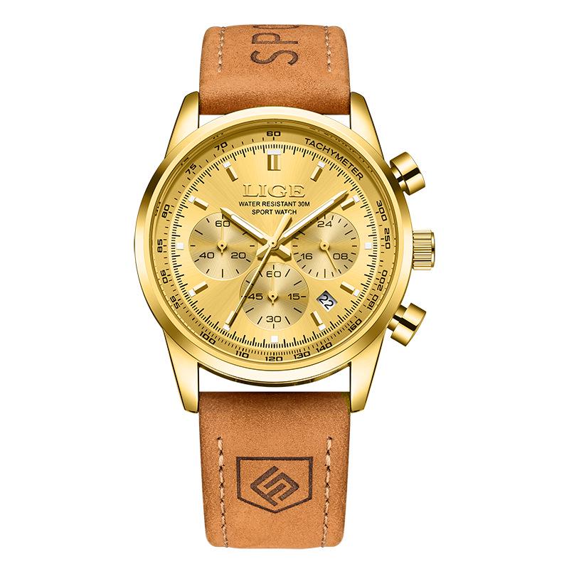 LIGE Men s Multifunctional Waterproof Quartz Watch - Luminous Business Design
