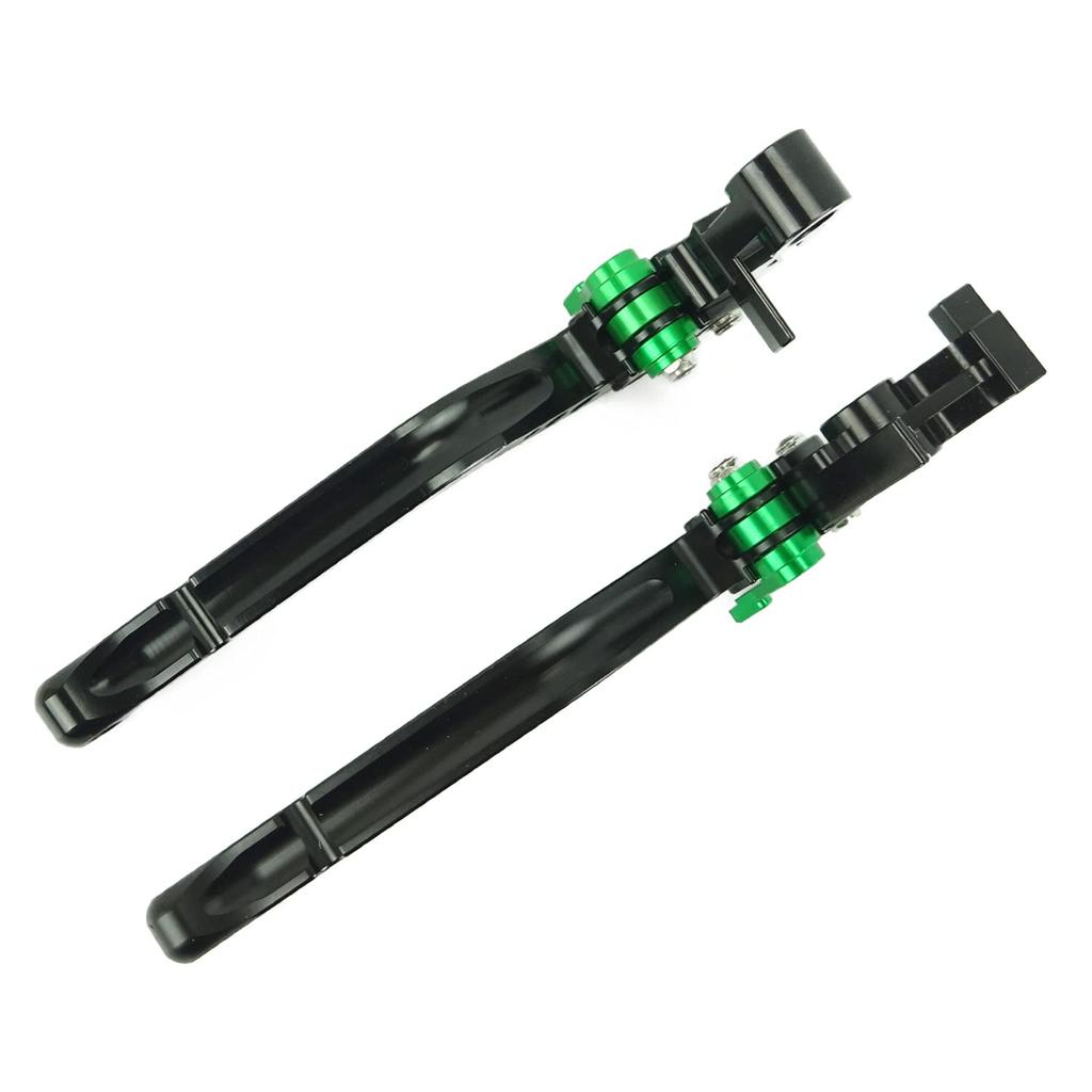 K79 Black Kawasaki Brake and Clutch Lever Compatible with Versys (Green) Set, 6-Level Adjustment, ZX-6R, ZX-9R, ZX-10R, Z1000, ZX-12R, 1000, etc.