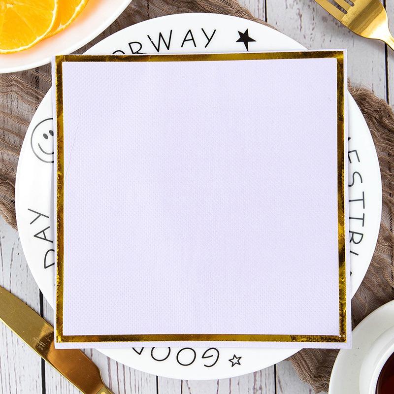 

20Pcs/Pack 33x33cm Gold Plated Solid Color Table Dinner Tissue Napkin Paper Theme Party Restaurant Decoration 33x33cm