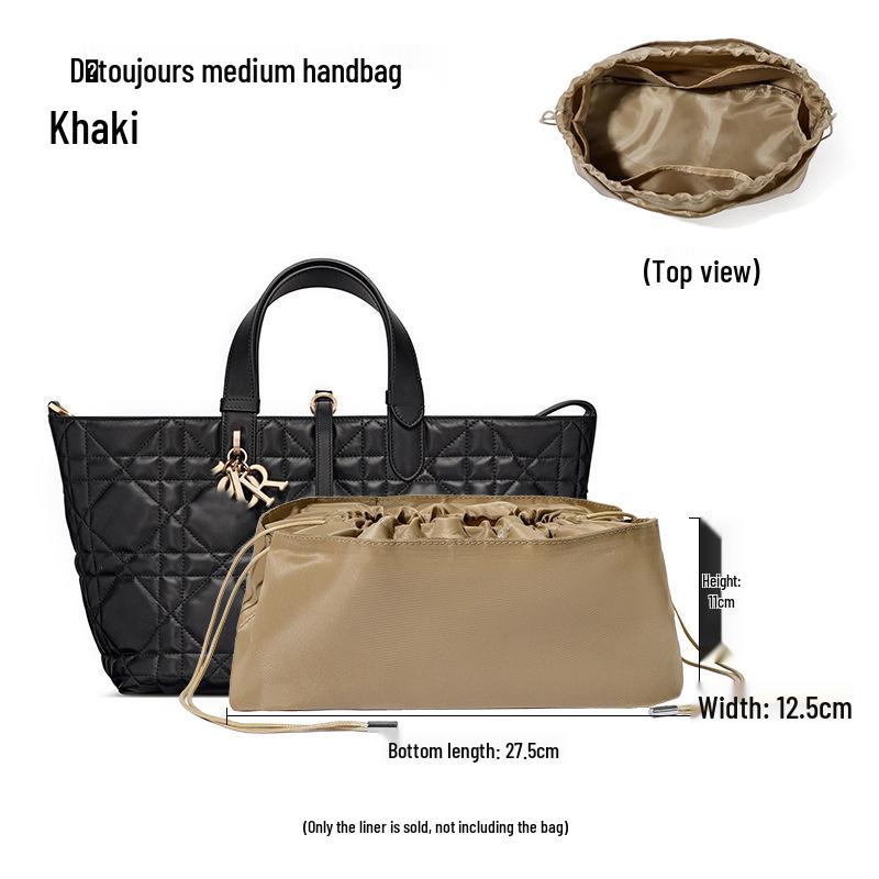 Medium Handbag Liner: Inner Tote Storage with Drawstring