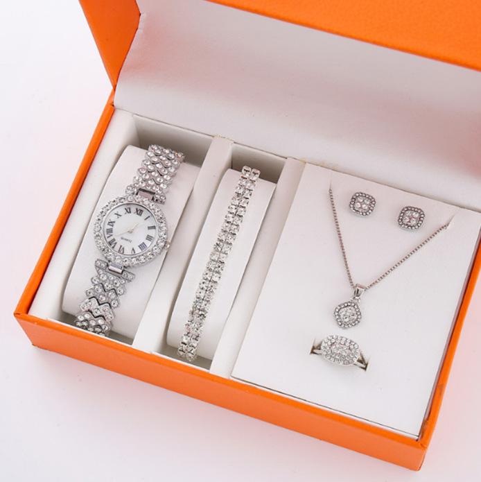 Popular Women'S Watches Supply Five-Piece Set Diamond Women'S Watches Women'S Fashion Roman Quartz Watches