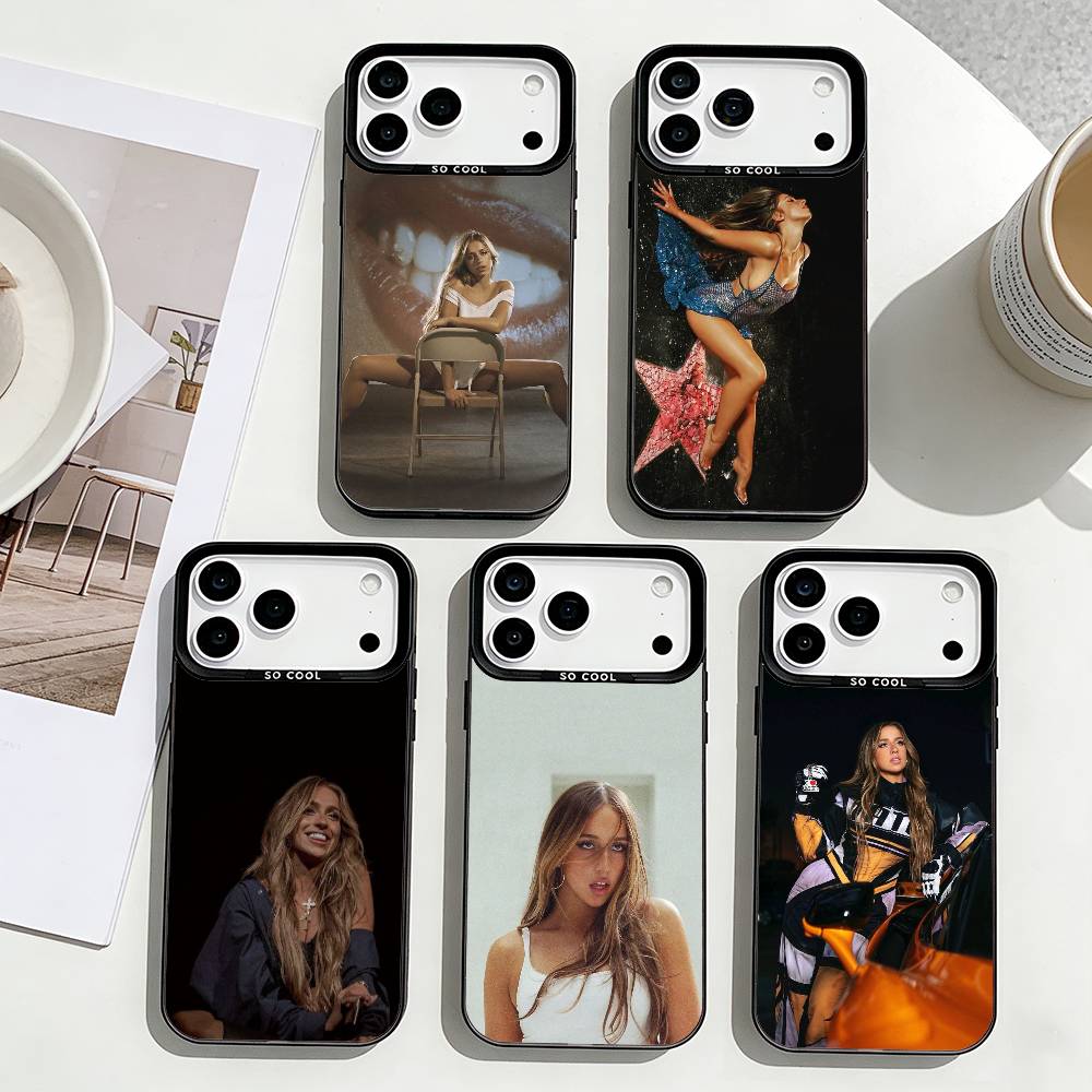 T-Tate M-McRae Dance Style Phone Case For iPhone17,16,15,14,13,12,Pro Max Black Colored Silver Plated Inside Cover