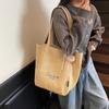 Tote Bag Women's Large Capacity Shoulder Bag Letter Embroidery Underarm Bag