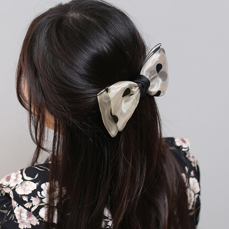 Dot Ribbon Automatic Hairpin (Yellow)