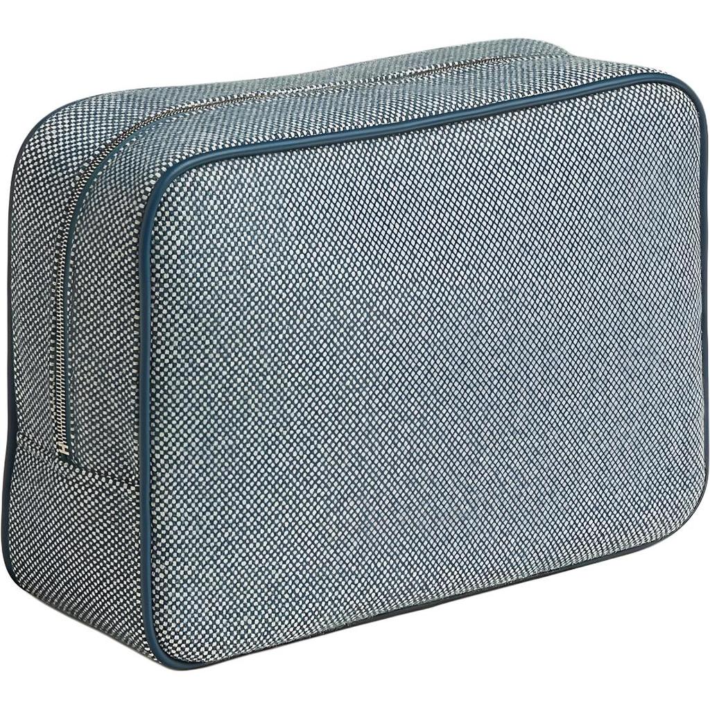 Hermes H Knight Chapter 28 Silver Buckle Merino Wool Travel Storage Bag Large Unisex bags Navy-Blue H103977MV04