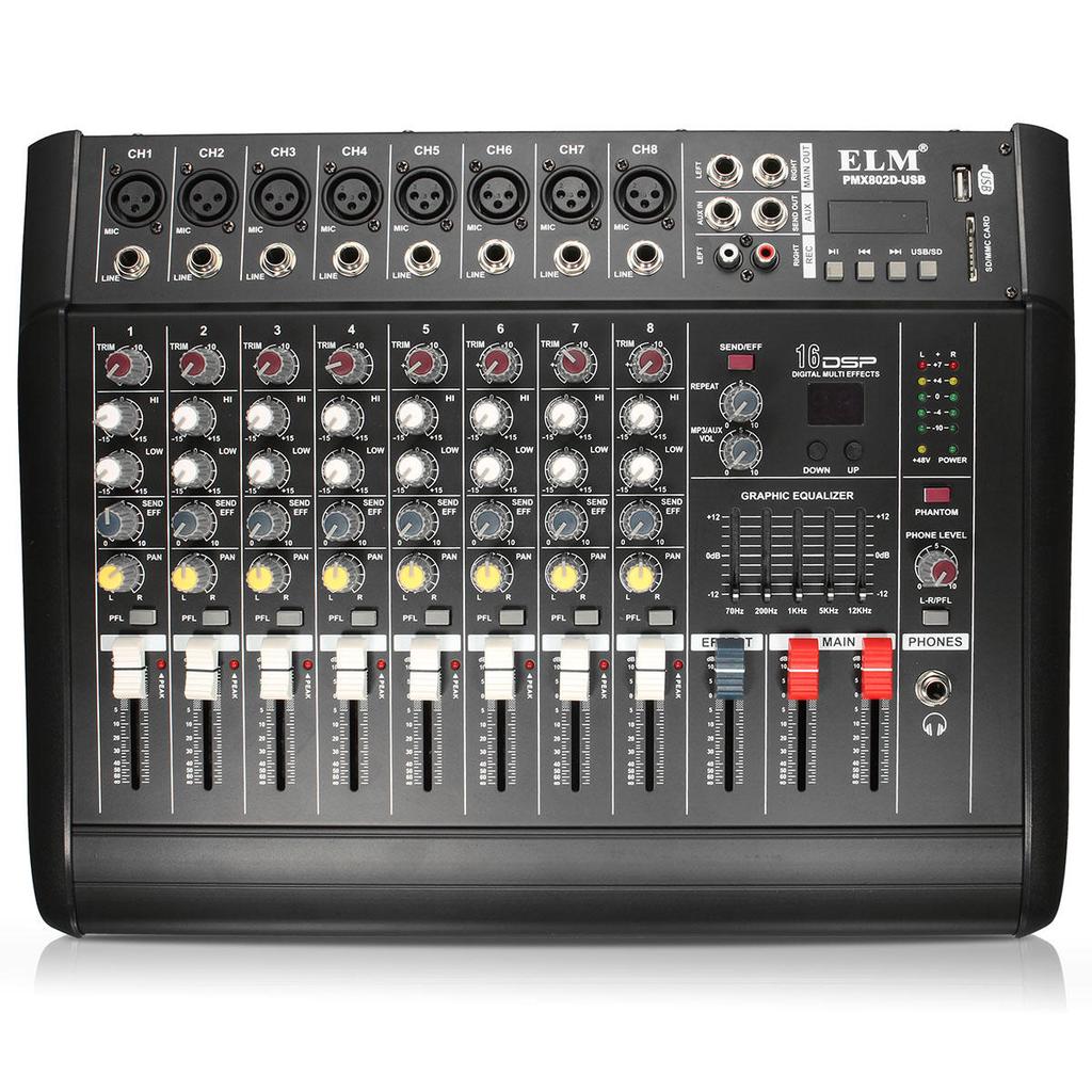Buy ELM PMX802D-USB 8 Channel Professional Live Studio Audio