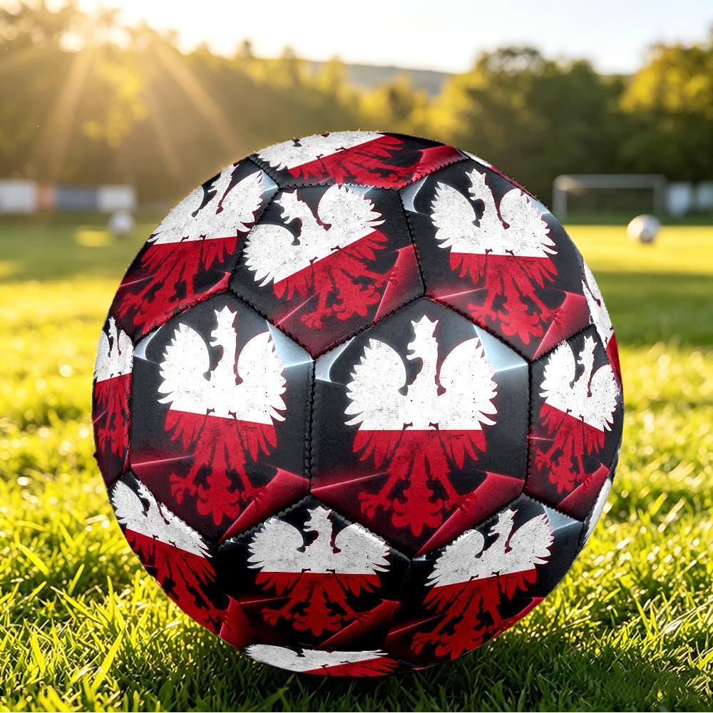 Poland Football Printed Size 5 Soccer Ball Wear Resistant Standard Adult Training Football Fan Gift for Indoor Outdoor Match Sports