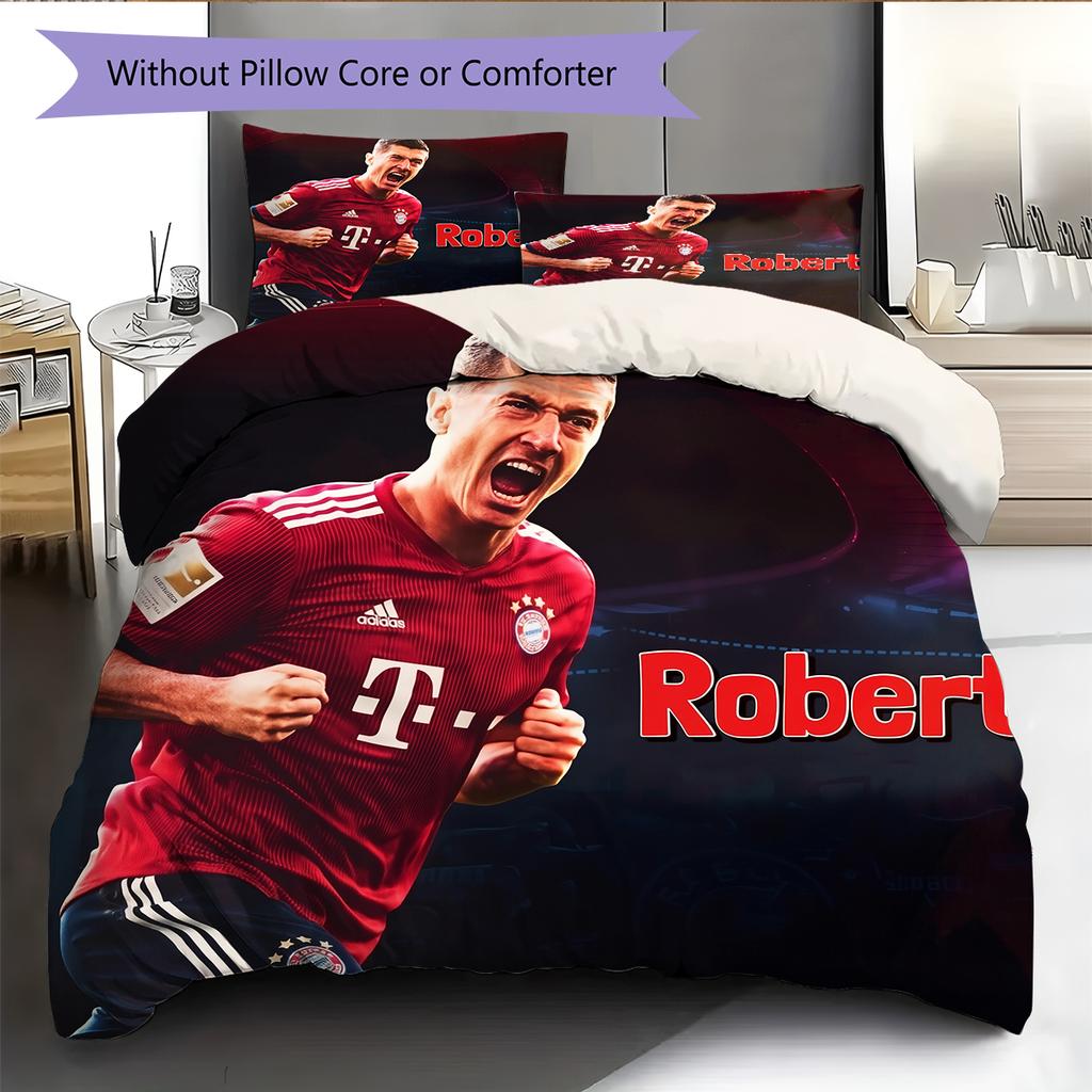 Biancheria da letto con motivo Robert Lewandowski Decorazione per la casa Regalo di Compleanno e Festa (1 * copripiumino + 2 * federa, senza nucleo)