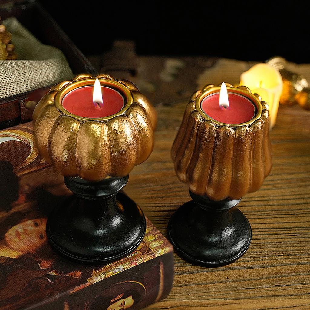 Vintage Pumpkin Candle Holder – Halloween Decor Prop For Scented Candles & Spooky Party