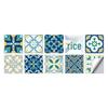 10-Pack European Style Floral Tile Wall Stickers for Living Room and Bathroom - Self-Adhesive PVC Crystal Film