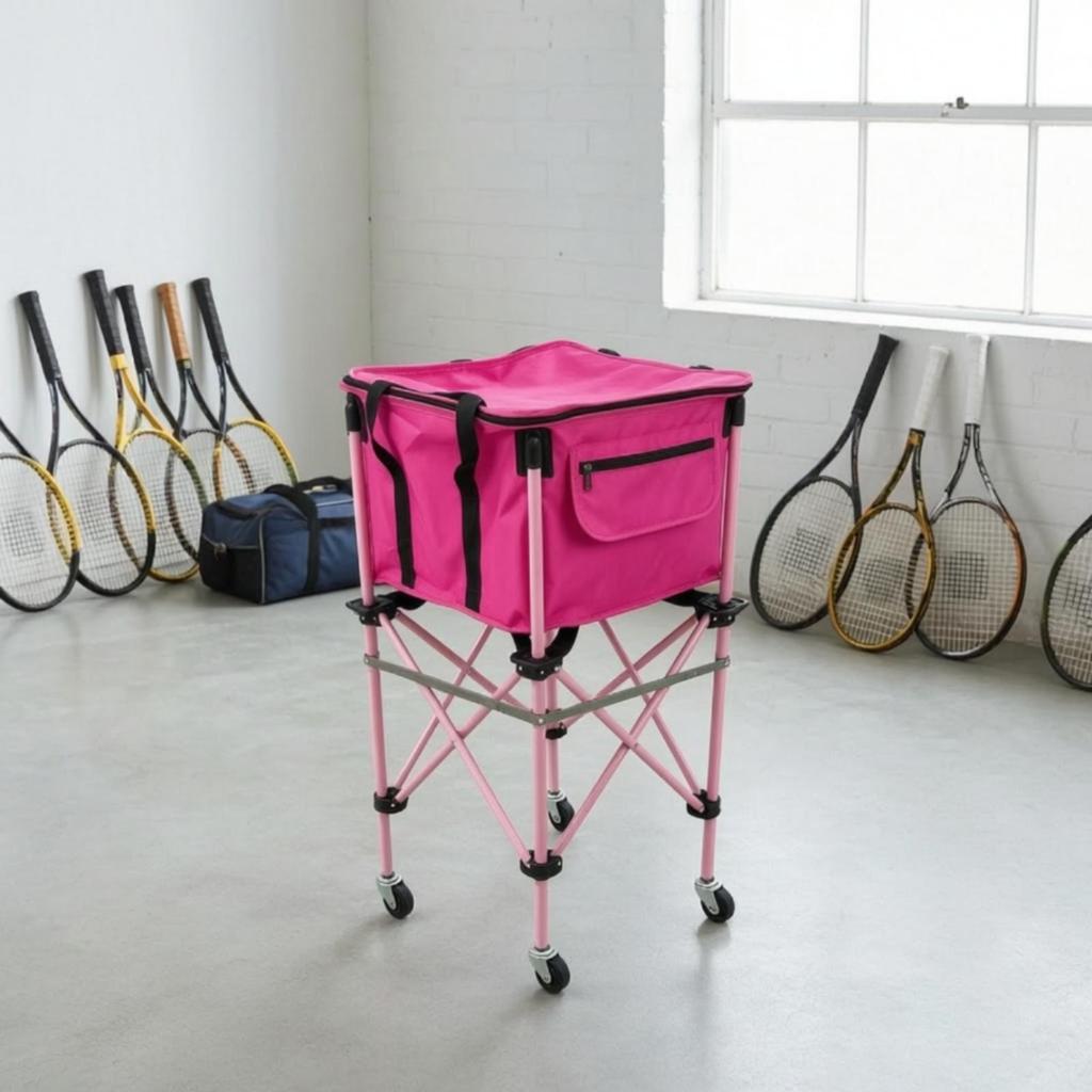 Wheeled Tennis Training Storage Cart Folding with Material
