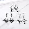 Vintage Gothic Vampire Bat Black Rose Earrings for Women 2025 Creative Holiday Party Personalized Jewelry Halloween Gifts