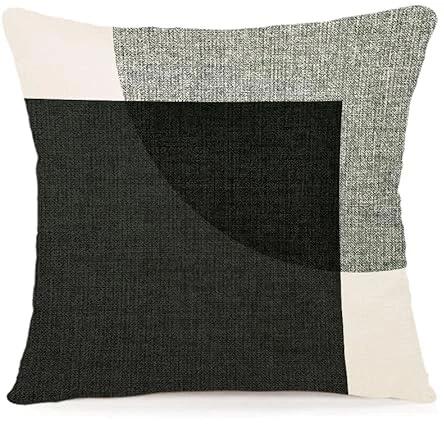 Black Geometric Pattern Pillow Case Home Decor Suitable for Office Sofa Cushion Living Room Garden Car Cushion Cover