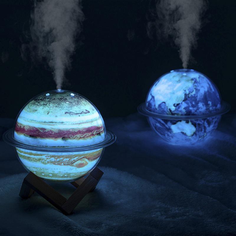Planet Humidifier: Jupiter & Earth System - Office & Bedroom Night Light Ornament