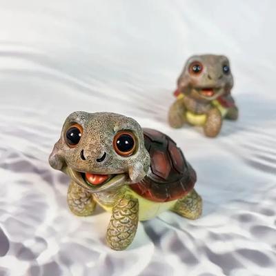 Estatua de Tortuga Jardín Mini Figurine Impermeable Resistente a los Rayos UV Tamaño Mini Adorable Estatua de Animal con Forma de Tortuga Adorno de Patio