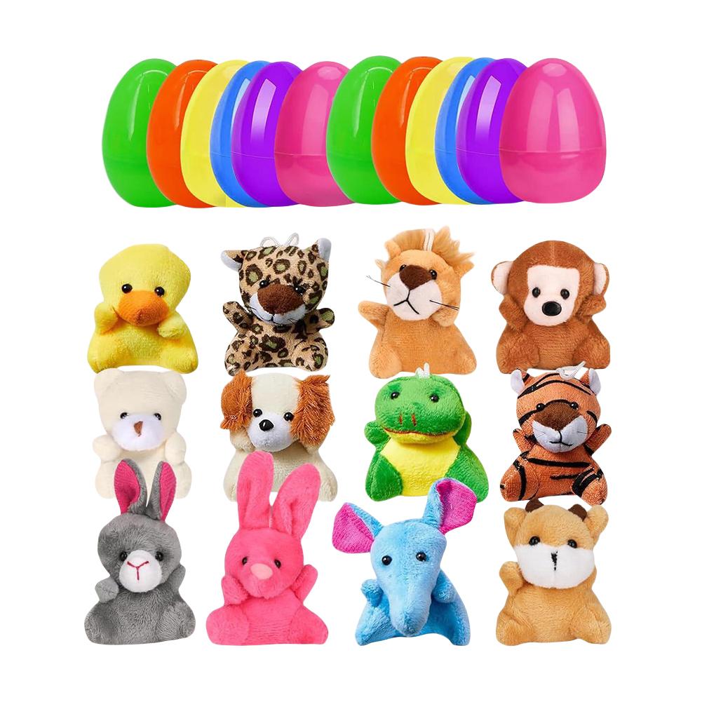 12/24/36Pcs Prefilled Easter Eggs with Stuffed Dolls Creative Prefilled Eggs Filled Surprise Eggs for Boys Girls Easter Gifts