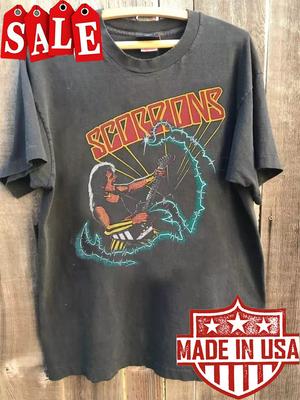 Seltenes Scorpions Band 90er Retro Stil Anthrazit Unisex T-Shirt Herren Damen S-5XL Unisex T-Shirt