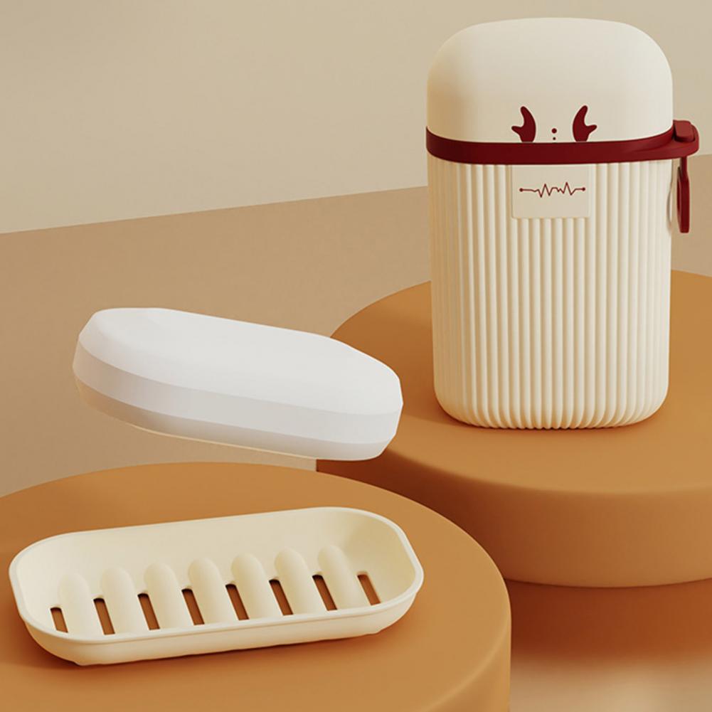 Soap Container Travel-friendly Soap Holder Waterproof Soap Storage Boxes with Drain Tray for Travel Removable Design Compact