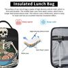Cartoon Skeleton Eating Ramen Food Halloween Insulated Lunch Bag for Women Children Leakproof Food Boxes Thermal Lunch Box Tote
