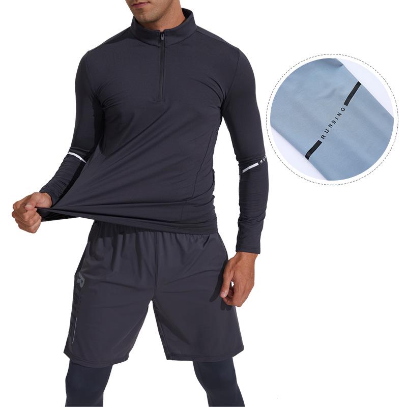Quick Dry Half-Zip Long Sleeve Running Shirt with Moisture-Wicking Technology