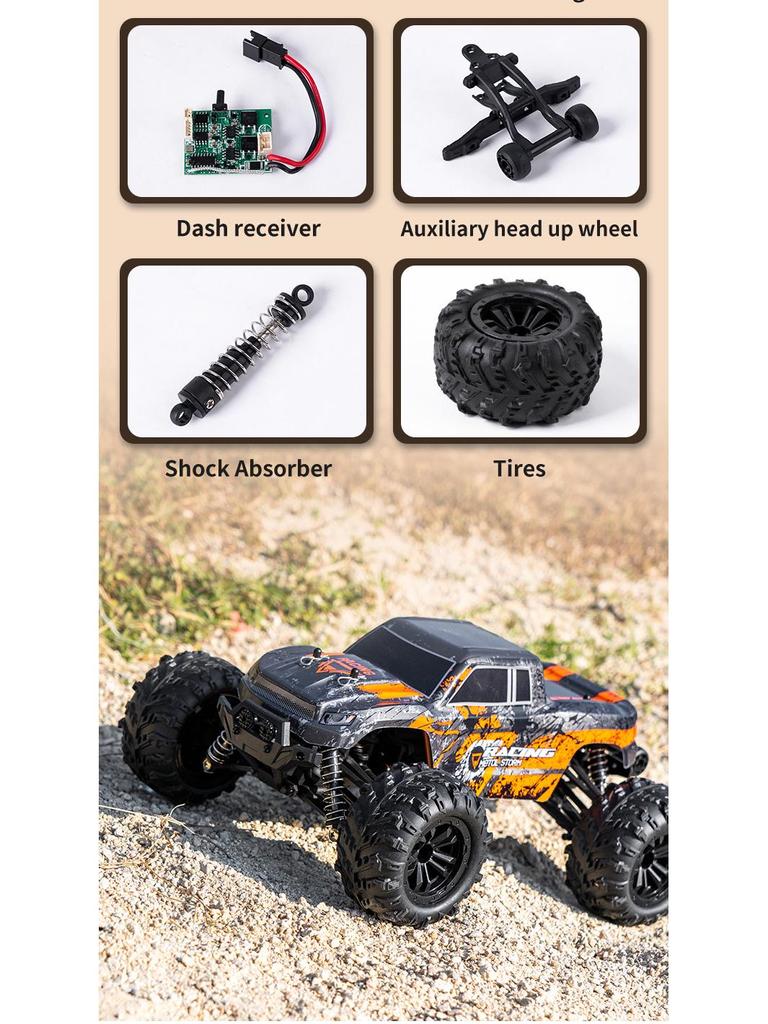 Remote Control 4WD High-Speed Drift Off-Road Bigfoot Electric Toy Truck Model.