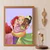 Diamond Painting Kit Unframed, Princesses Hugging, Classic Style Home Decor Craft, Perfect Gift Idea